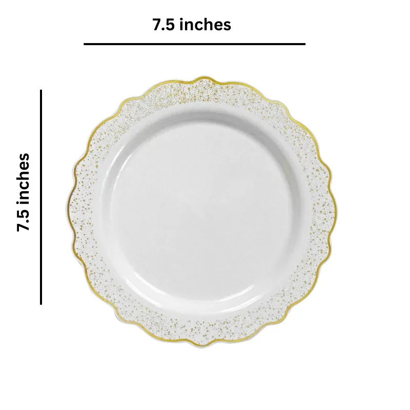 Confetti Collections Plate White Gold 7.5"