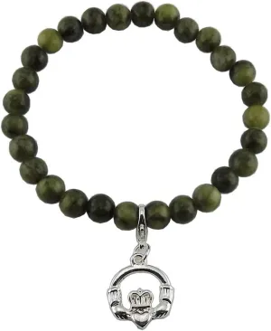 Connemara Marble Beads Green Bracelet Irish Charms Women Gift Birthday Present
