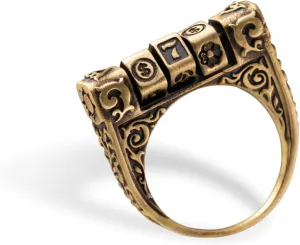 COPPERTIST.WU Slot Machine Ring Pendant  Vintage Brass Jewelry with Lucky Symbols, Interactive Mini Slot Machine Design, Four-Leaf Clover, Cherry, Number 7, Fun Gift for Trendsetters