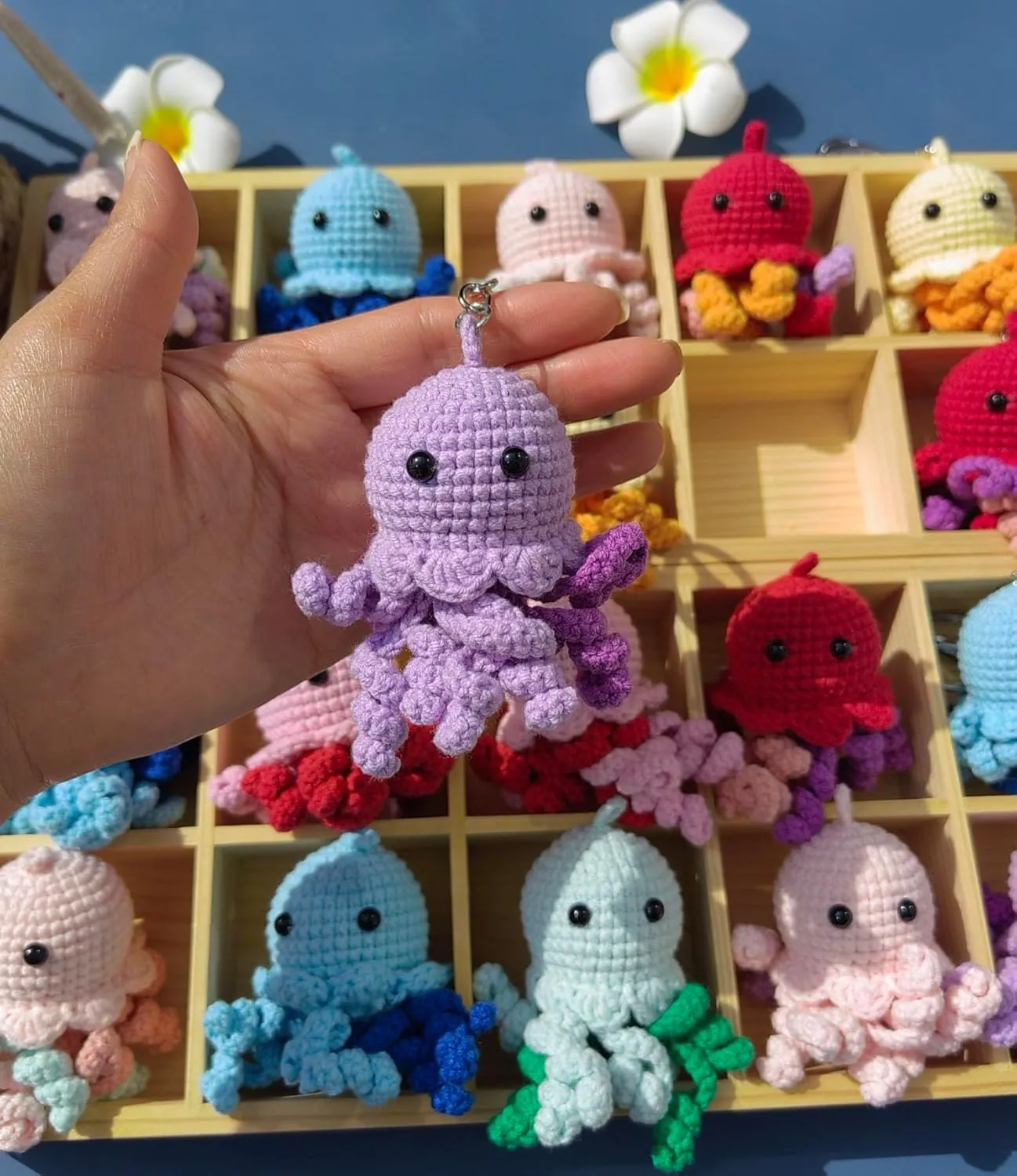 Crochet Keychain Cute Kawaii Key chain Accessories Backpack Purse Keychain Charms Handmade Gift for Women