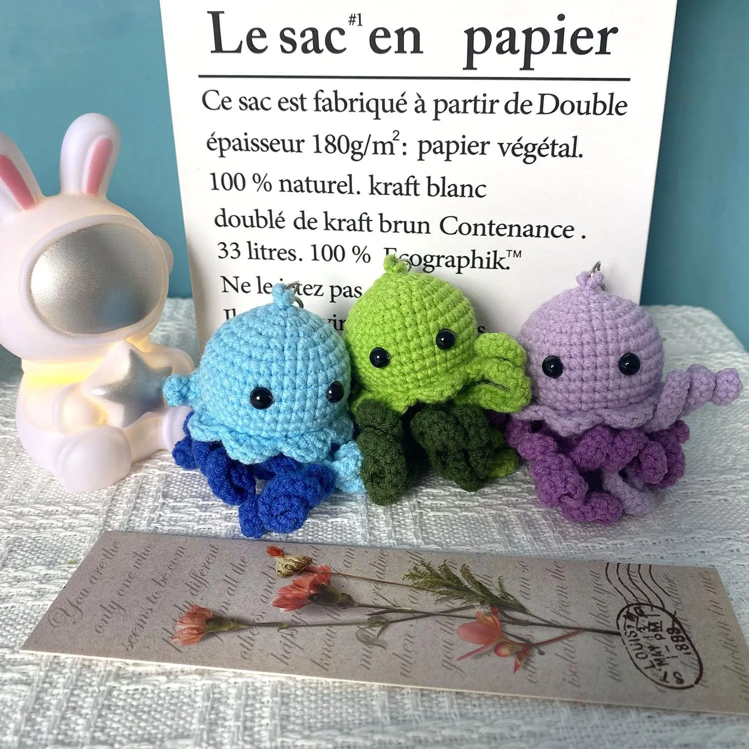 Crochet Keychain Cute Kawaii Key chain Accessories Backpack Purse Keychain Charms Handmade Gift for Women