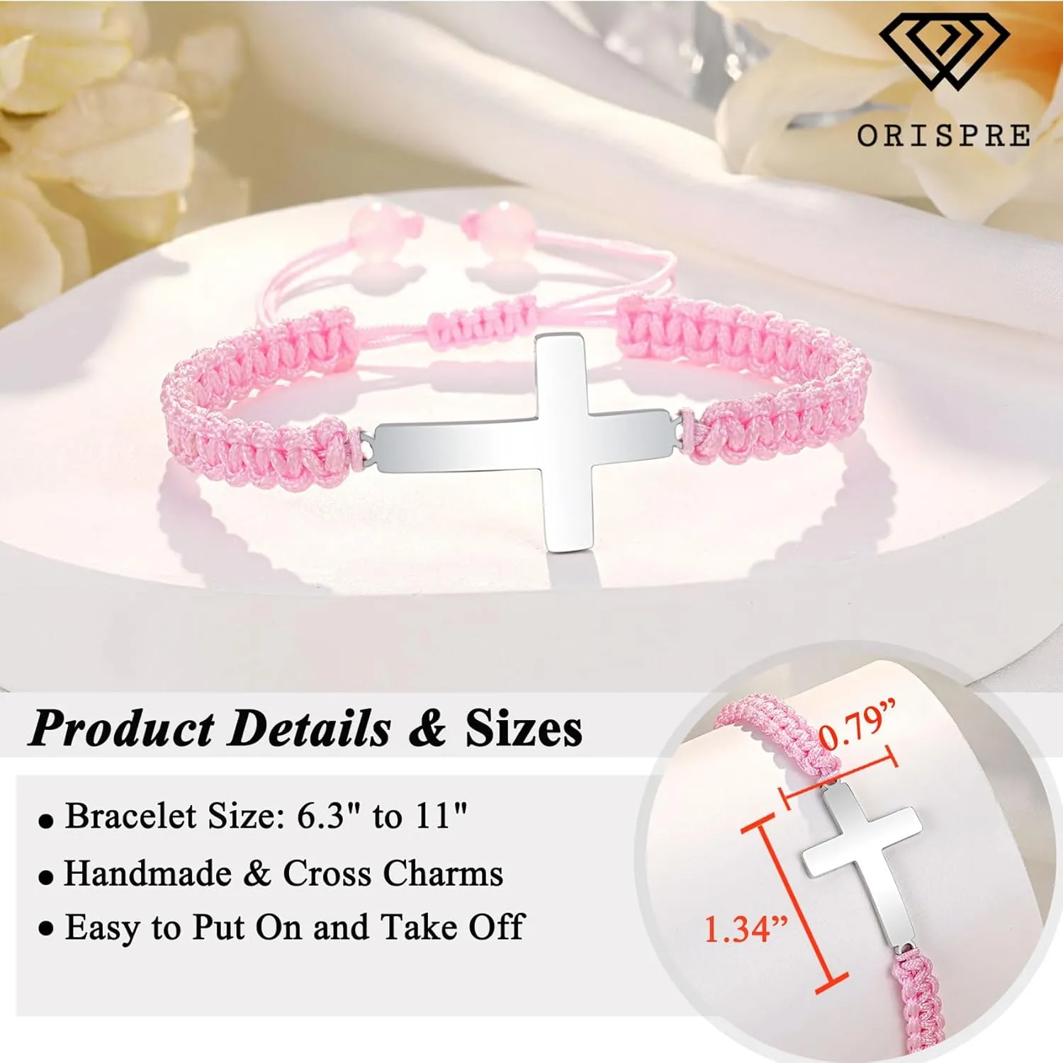Cross Braided Bracelet for Girls Easter Birthday Christmas Gifts for Daughter Granddaughter Niece