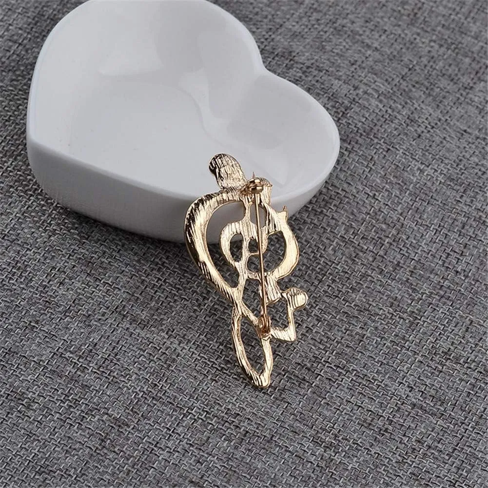 Crystal Music Note Brooch Pin Elegant Note Treble Clef Brooch Boutonniere for Women Girls Scarf Sweater Pins Wedding Christmas Costume Accessories Pins