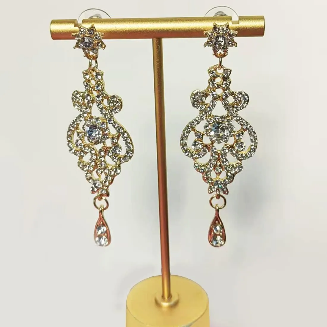 Crystal Wedding Jewelry Set Necklace Earring Set For Women and Brides Rose Gold and Silver Bridal Statement Jewelry sets