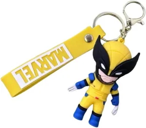 Cute Keychain, 3D Cartoon Silicone Charm Keychain, Deadpool and Wolverine, Book Bag Charm Decoration