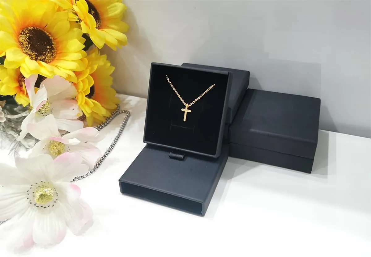 Dainty Cross Necklace for Women,Dainty Gold Silver Cross Necklace Sideways Cross Necklace Gold Silver Tiny Small Gold Rhinestone Cross Necklace Pendant for Women Girls 14K Gold Plated