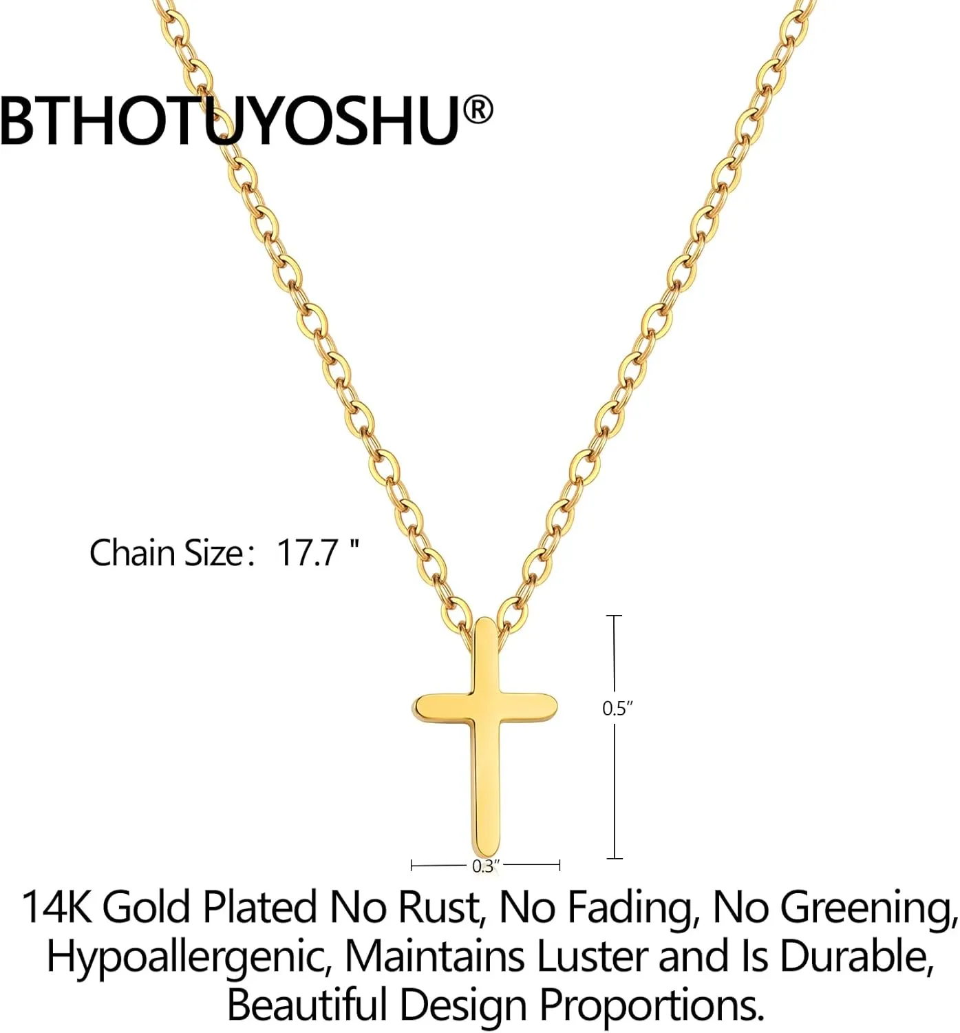 Dainty Cross Necklace for Women,Dainty Gold Silver Cross Necklace Sideways Cross Necklace Gold Silver Tiny Small Gold Rhinestone Cross Necklace Pendant for Women Girls 14K Gold Plated