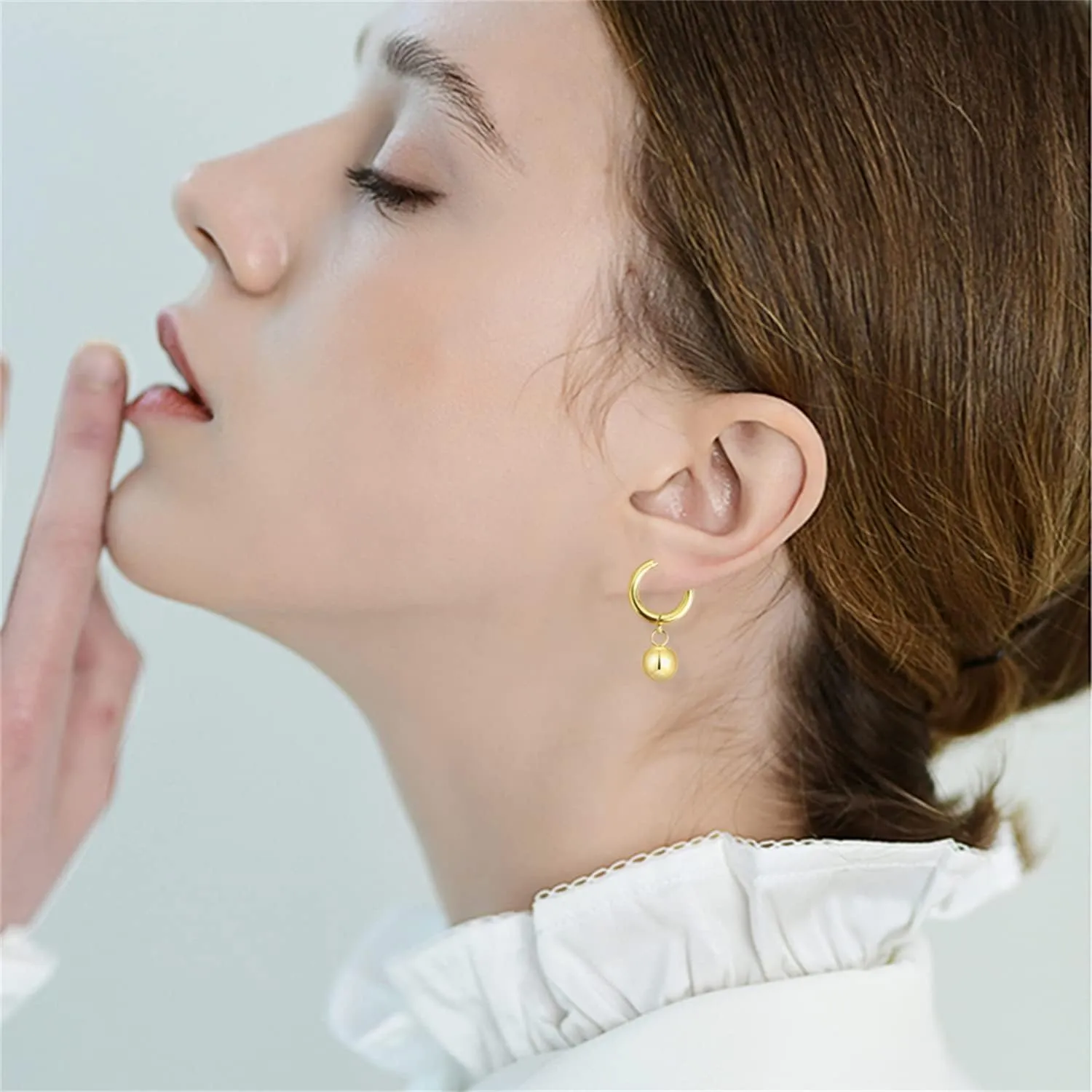 Dainty Minimalist 18k Gold Love Heart Small Huggie Hoop Dangle Drop Earrings for Women Statement Hypoallergenic Tiny Hoop Jewelry Gifts