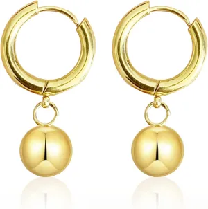 Dainty Minimalist 18k Gold Love Heart Small Huggie Hoop Dangle Drop Earrings for Women Statement Hypoallergenic Tiny Hoop Jewelry Gifts
