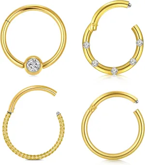 D.Bella 16G 14G Horseshoe Rings Surgical Steel Nose Septum Horseshoe Hoop Earring Eyebrow Tragus Lip Rings Daith Helix Piercing Jewelry for Women Men 6-12mm Smily Piercing Jewelry