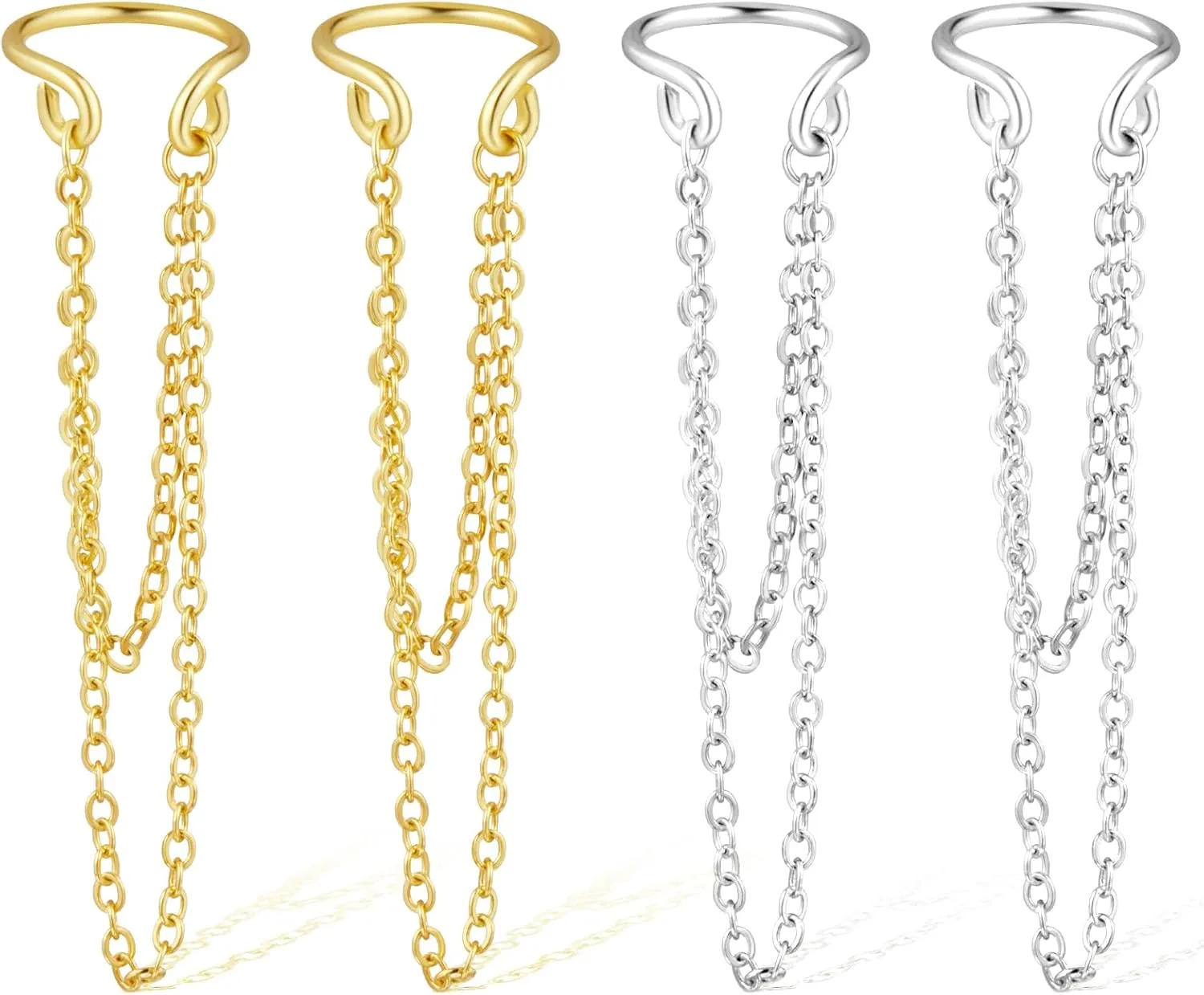 Ear Cuffs for Women Non Piercing 14K Gold Plated 925 Sterling Silver Earrings Fake Piercing Small Hypoallergenic Tiny Dainty Cubic Zirconia Clip on Nose Cartilage Hoop Mother Day Jewelry Gifts for Mom
