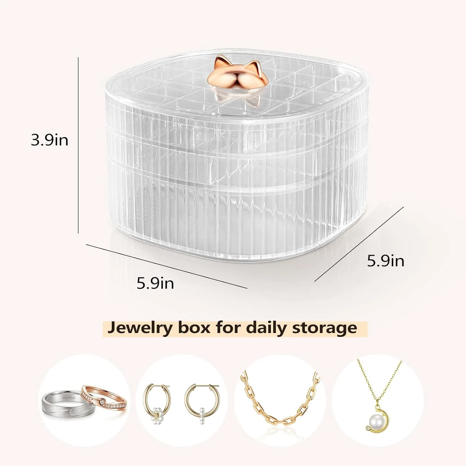 Earring Organizer,Stackable 3-Layers Clear Jewelry Box with Lid,Stud Earring Organizer for Women Girls,Earring Box Display Holder for Earrings Ring Studs Bracelet Necklace Crafts (Clear)