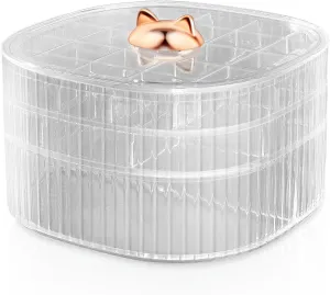 Earring Organizer,Stackable 3-Layers Clear Jewelry Box with Lid,Stud Earring Organizer for Women Girls,Earring Box Display Holder for Earrings Ring Studs Bracelet Necklace Crafts (Clear)