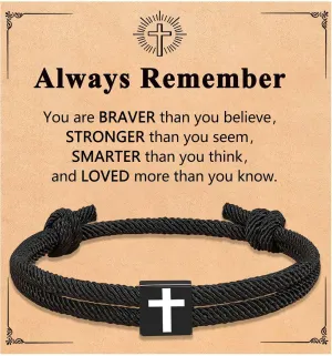 Easter Basket Essentials Stuffs for Teens Teen Boys Gifts, Cross Bracelet Baptism Confirmation First Communion Birthday Gifts Ideas for Teenage Kids Ideas 8 10 11 12 13 14 15 16 Year Old