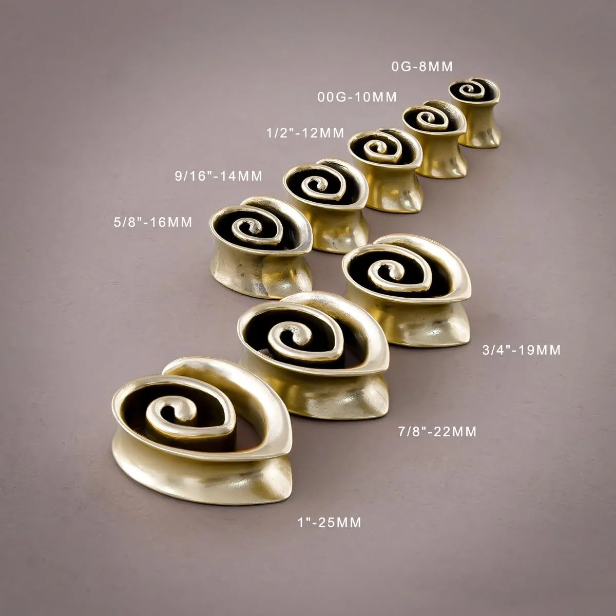 ERKUOO 2PCS 2g 0g 00g-1" Trendy Spiral Double Flared Plug Tunnels Stylish Ear Gauge Silver Plated Copper Ear Stretcher Hypoallergenic Metal Women Body Piercing Jewelry for Sensitive Ears