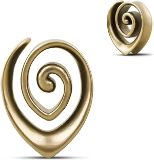 ERKUOO 2PCS 2g 0g 00g-1" Trendy Spiral Double Flared Plug Tunnels Stylish Ear Gauge Silver Plated Copper Ear Stretcher Hypoallergenic Metal Women Body Piercing Jewelry for Sensitive Ears