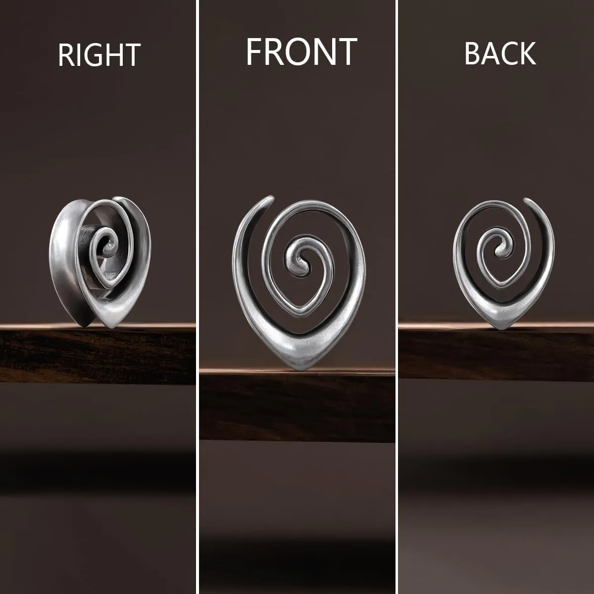 ERKUOO 2PCS 2g 0g 00g-1" Trendy Spiral Double Flared Plug Tunnels Stylish Ear Gauge Silver Plated Copper Ear Stretcher Hypoallergenic Metal Women Body Piercing Jewelry for Sensitive Ears