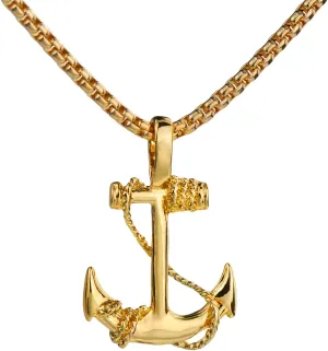 EZUY GNAY Fashion Retro Nautical Anchor Pendant Necklace Stainless Steel Jewelry Anchor Chain Accessories for Men&Womens
