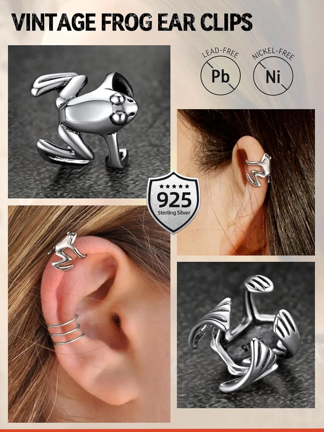 FaithHeart Ear Cuff Earrings for Women Non Piercing Lightweight Sterling Silver Ear Cuff for Non Pierced Ears Hypoallergenic Fake Earrings with Gift Box