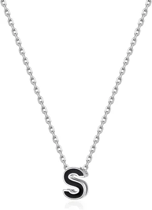 FOCALOOK Initial Necklace 925 Sterling Silver Letter Pendant 26 Alphabet Necklace for Women 16Inch
