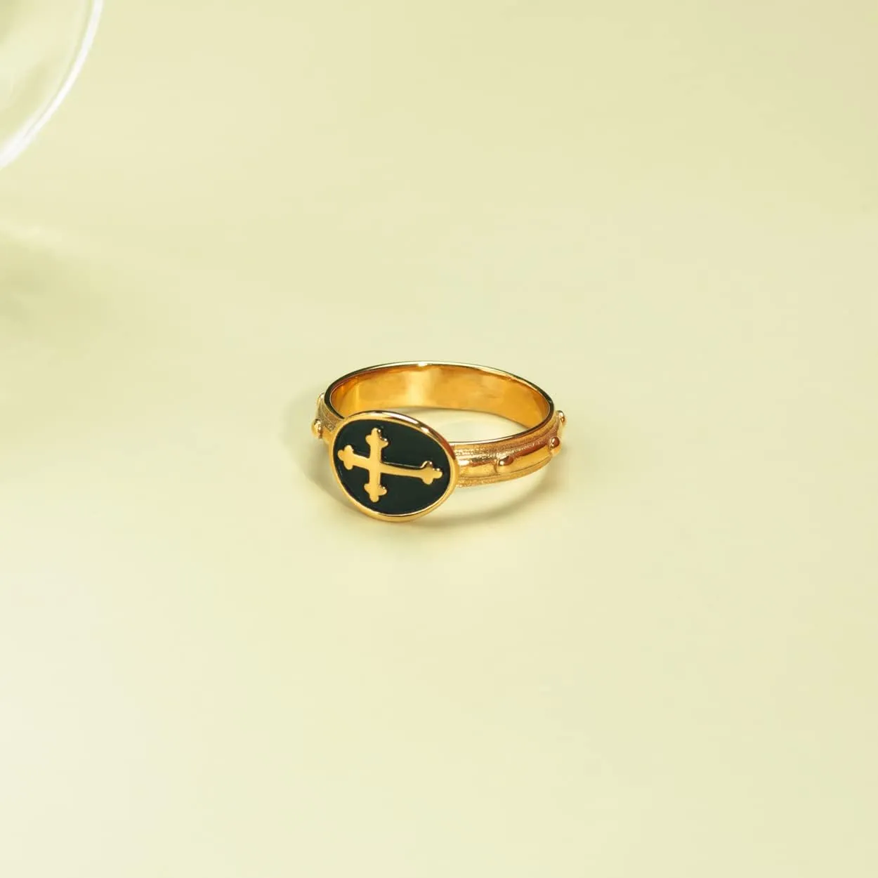 French Rosary Cross Ring for Women Praying Jewelry Silver/Gold Band Ring Catholics Gift