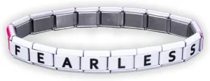 FROG SAC Italian Charm Word Bracelet for Women, Stainless Steel Tile Letter Friendship Bracelets for Women, 9mm Modular Nomination Link Charms Jewelry for Women, Cute Stretch Affirmation Accessories
