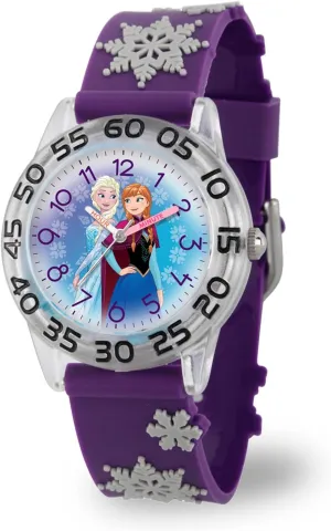 Frozen Watch For Kids 3-5  Elsa And Anna Watch With White Bezel & Purple Strap  Perfect Frozen Watches For Girls  Elsa & Anna Toys  Stylish Timepiece Young Disney Fans 3-5 Years Old