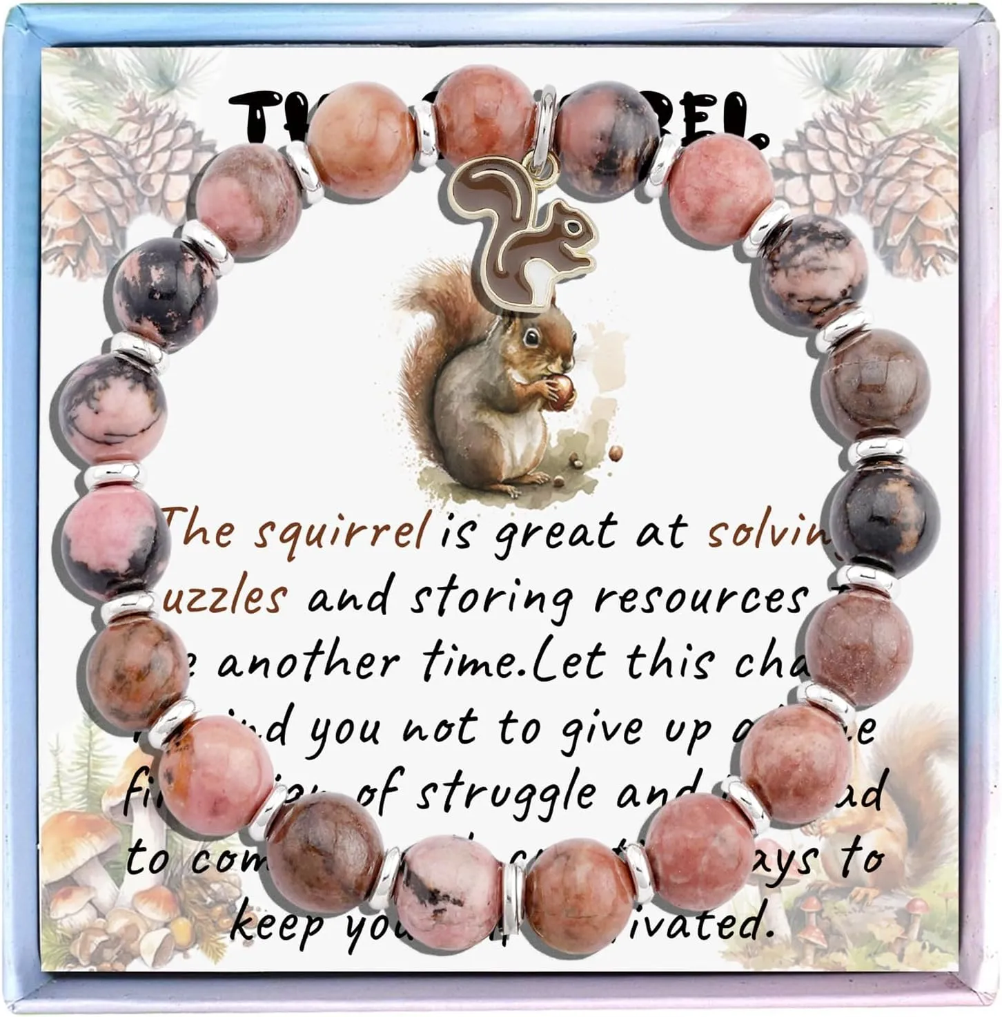 Fullrainbow Cute Squirrel Bracelet for Women - Squirrel Lover Gifts