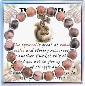 Fullrainbow Cute Squirrel Bracelet for Women - Squirrel Lover Gifts