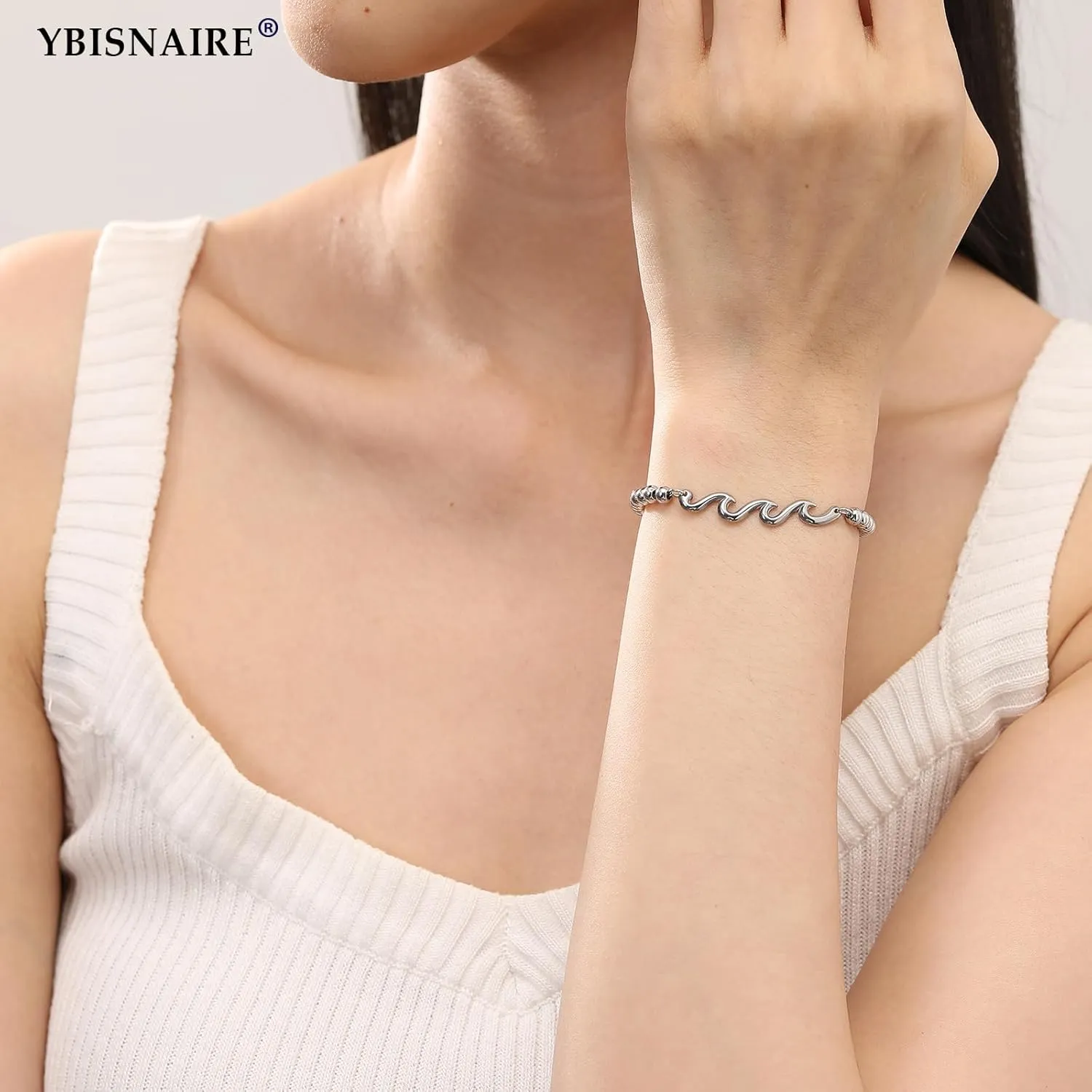 Gifts for Mom Wife Grandma Daughter Friend Bestie Soul Sister, Silver Waves Bracelet Birthday Gift Ideas for Woman, The Waves of Life We've Through Together Gift for Christmas Mothers Day Gifts