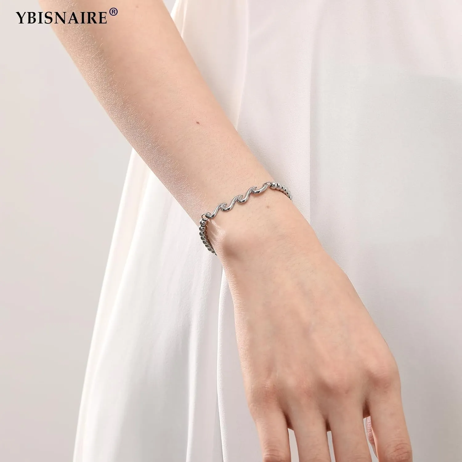Gifts for Mom Wife Grandma Daughter Friend Bestie Soul Sister, Silver Waves Bracelet Birthday Gift Ideas for Woman, The Waves of Life We've Through Together Gift for Christmas Mothers Day Gifts