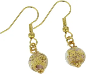Glass Of Venice Murano Glass Golden Glow Earrings - Purple