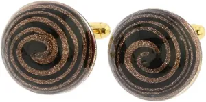 Glass Of Venice Murano Glass Venetian Sparkles Cufflinks - Black
