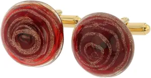 Glass Of Venice Murano Glass Venetian Sparkles Cufflinks - Ruby Red