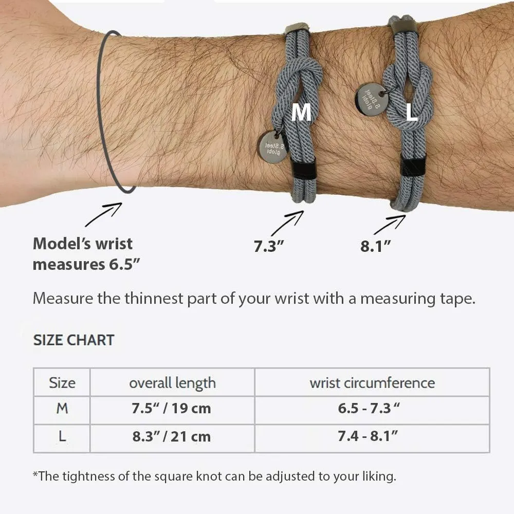globi Paracord Braided Rope Bracelet for Men Women | Lightweight Nautical Unisex Cuff Bracelet with Stainless Steel Magnetic Clasp