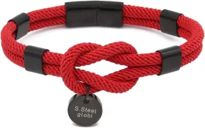 globi Paracord Braided Rope Bracelet for Men Women | Lightweight Nautical Unisex Cuff Bracelet with Stainless Steel Magnetic Clasp