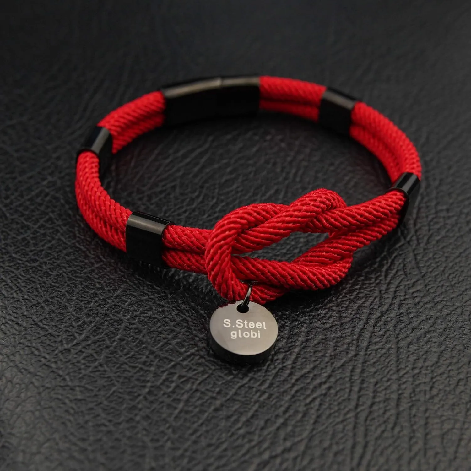 globi Paracord Braided Rope Bracelet for Men Women | Lightweight Nautical Unisex Cuff Bracelet with Stainless Steel Magnetic Clasp