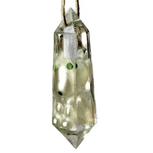 Glow in the Dark Crystal Ghost Pendant Necklace, Handmade Hexagon Gemstone Charm, Women's Jewelry