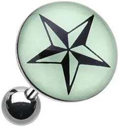 Glow in the Dark Nautical Star Cartilage Tragus Earring