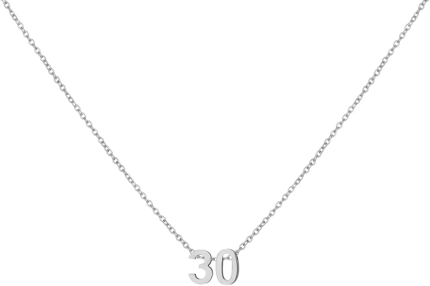 Gold Number Necklace for Women 18K Gold Plated Dainty Charm Birth Month Cute Pendant Choker Necklace Personalized Jewelry Birthday Gift for Her