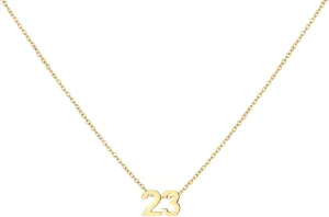 Gold Number Necklace for Women 18K Gold Plated Dainty Charm Birth Month Cute Pendant Choker Necklace Personalized Jewelry Birthday Gift for Her