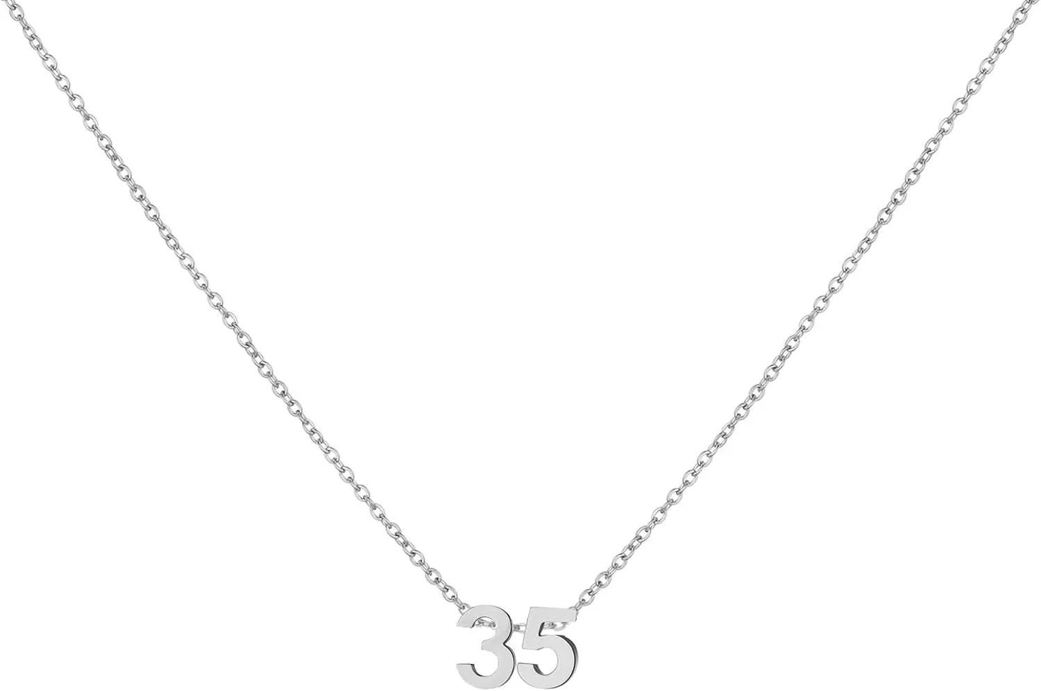Gold Number Necklace for Women 18K Gold Plated Dainty Charm Birth Month Cute Pendant Choker Necklace Personalized Jewelry Birthday Gift for Her