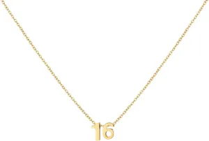 Gold Number Necklace for Women 18K Gold Plated Dainty Charm Birth Month Cute Pendant Choker Necklace Personalized Jewelry Birthday Gift for Her