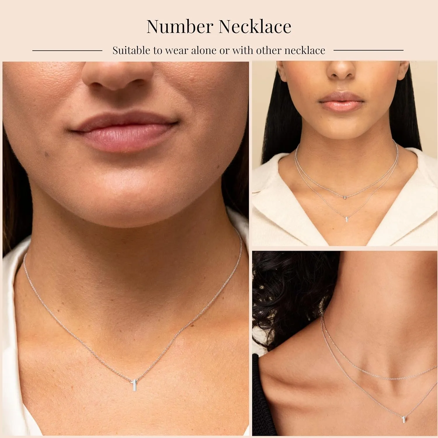 Gold Number Necklace for Women 18K Gold Plated Dainty Charm Birth Month Cute Pendant Choker Necklace Personalized Jewelry Birthday Gift for Her