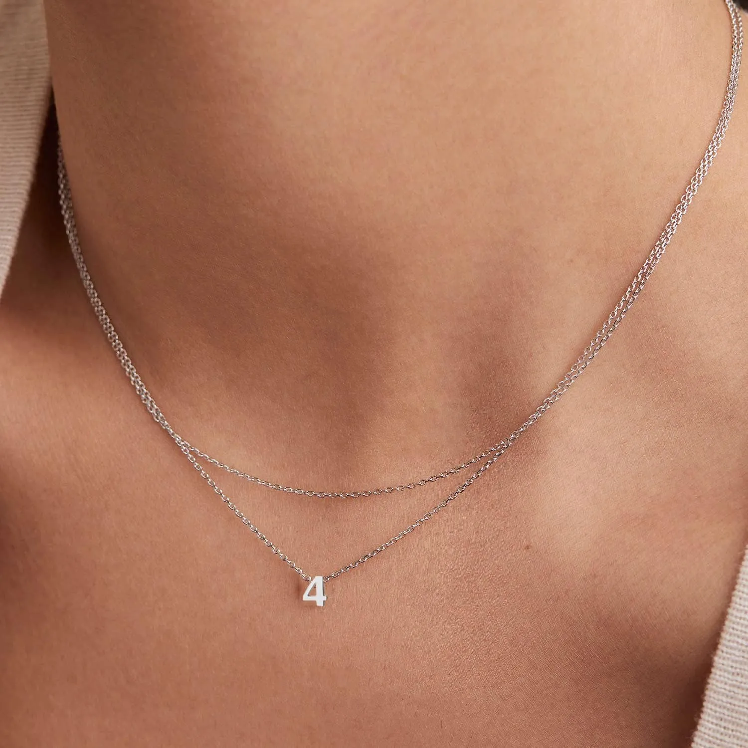 Gold Number Necklace for Women 18K Gold Plated Dainty Charm Birth Month Cute Pendant Choker Necklace Personalized Jewelry Birthday Gift for Her