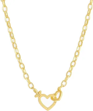 gorjana - Parker Heart Necklace 16 1/2 or 17 inches - 18K Gold Plated - Cable Chain, Interlocking Double Open Hearts - Gifting Necklace to Loved One - Stylish Gift Packaging - Unique Heart Hinge Closure