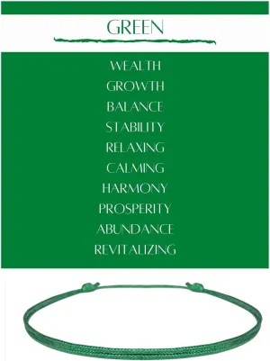 Green Bracelet for Men String - Adjustable Bracelet for Women - Unisex Adult Waterproof Nylon Cord Surfer Wealth Abundance Mental Health Awareness
