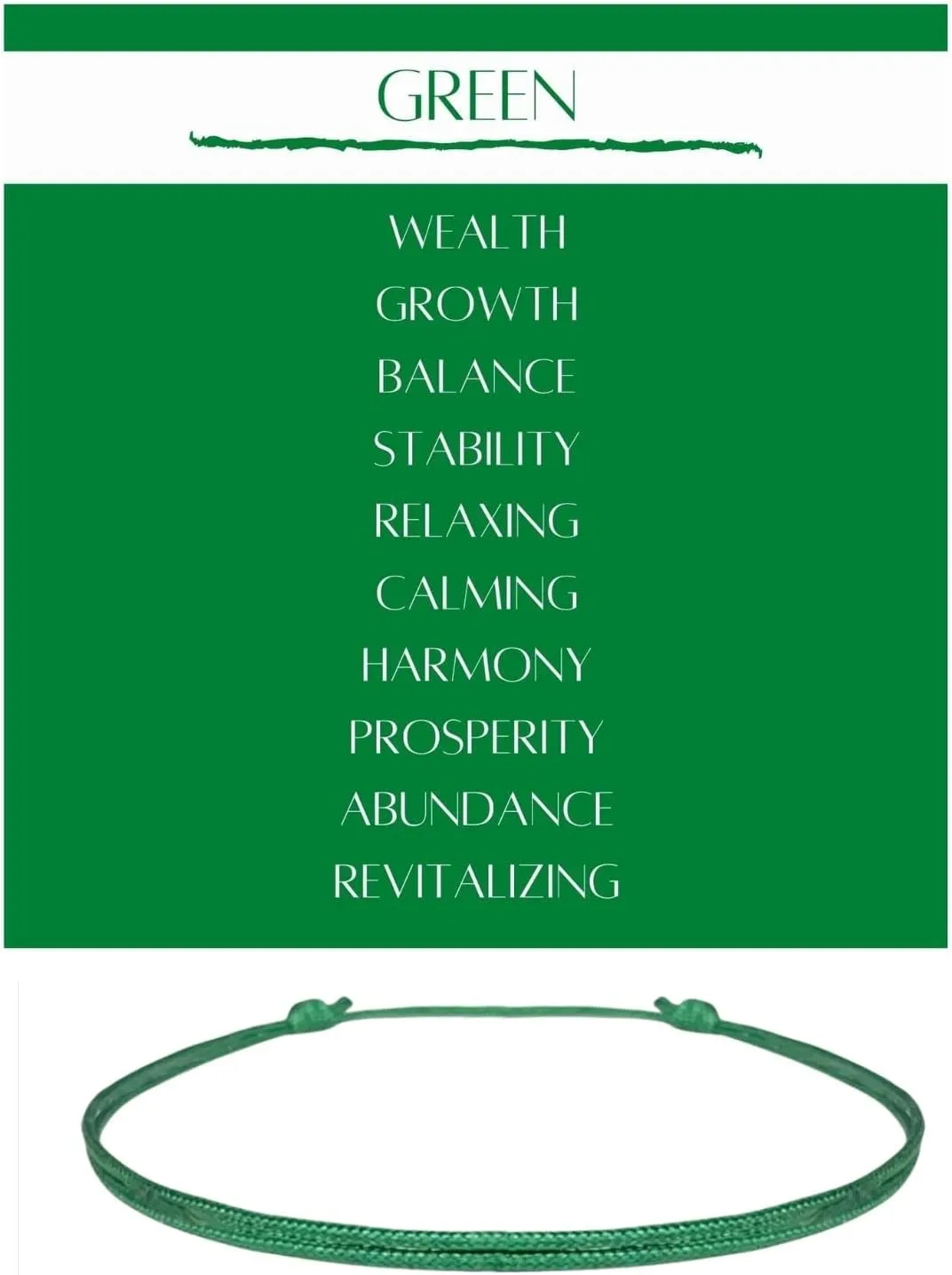 Green Bracelet for Men String - Adjustable Bracelet for Women - Unisex Adult Waterproof Nylon Cord Surfer Wealth Abundance Mental Health Awareness