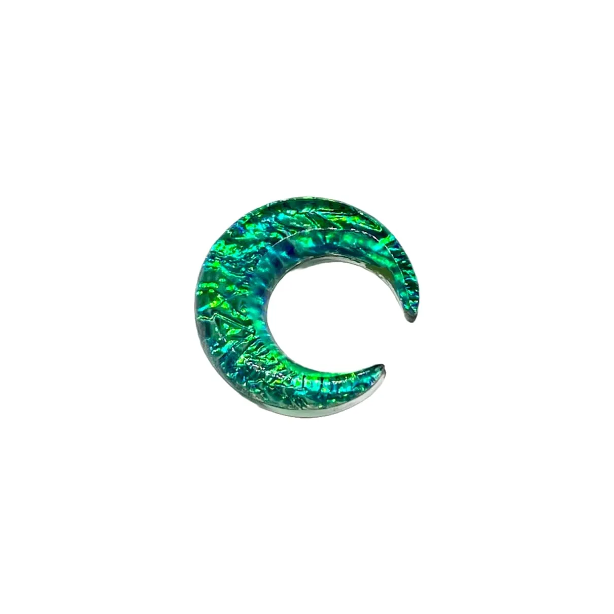 Green Opal Glitter Glass Stone Septum Pincher Nose Ring Size 12g-1/2in (7g (3.5mm))