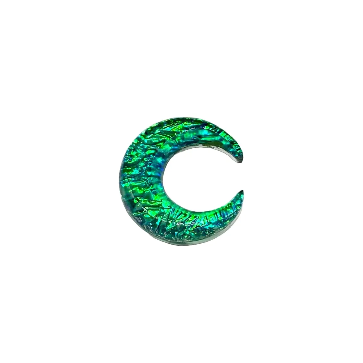 Green Opal Glitter Glass Stone Septum Pincher Nose Ring Size 12g-1/2in (7g (3.5mm))